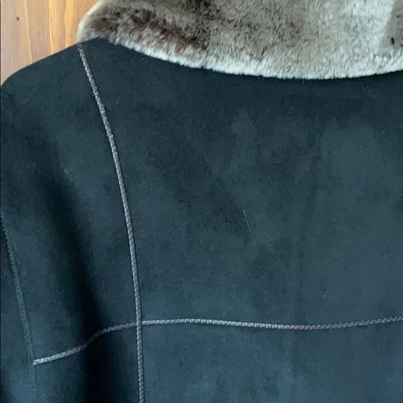 GALLERY Faux Shearling Fur Suede Warm Winter Car Coat Jacket - Picture 3 of 7